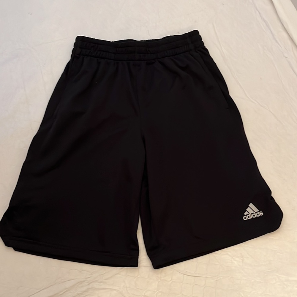 Adidas black athletic logo shorts